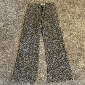 Leopard Print Flare & Wide Leg Jeans